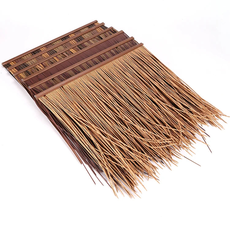 Pvc Materials Installation Palm Thatched Synthetic Roofing