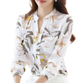 Hot Sale Fashion Female Elegant Printed Shirt Chiffon Loose Long Sleeve Blouse Ladies' Office Blouses Women's Blouses & Shirts