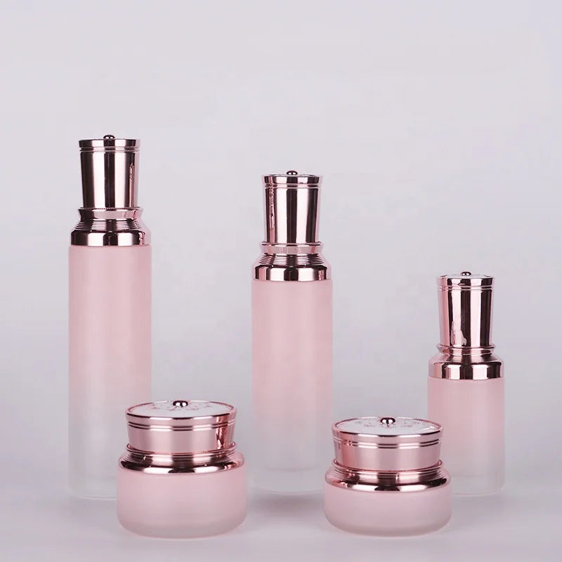 Luxury 30ml Cosmetic Glass Bottle Set with New Style Pump Gold Cap Customizable for Skin Care Cream Direct From Manufacturer