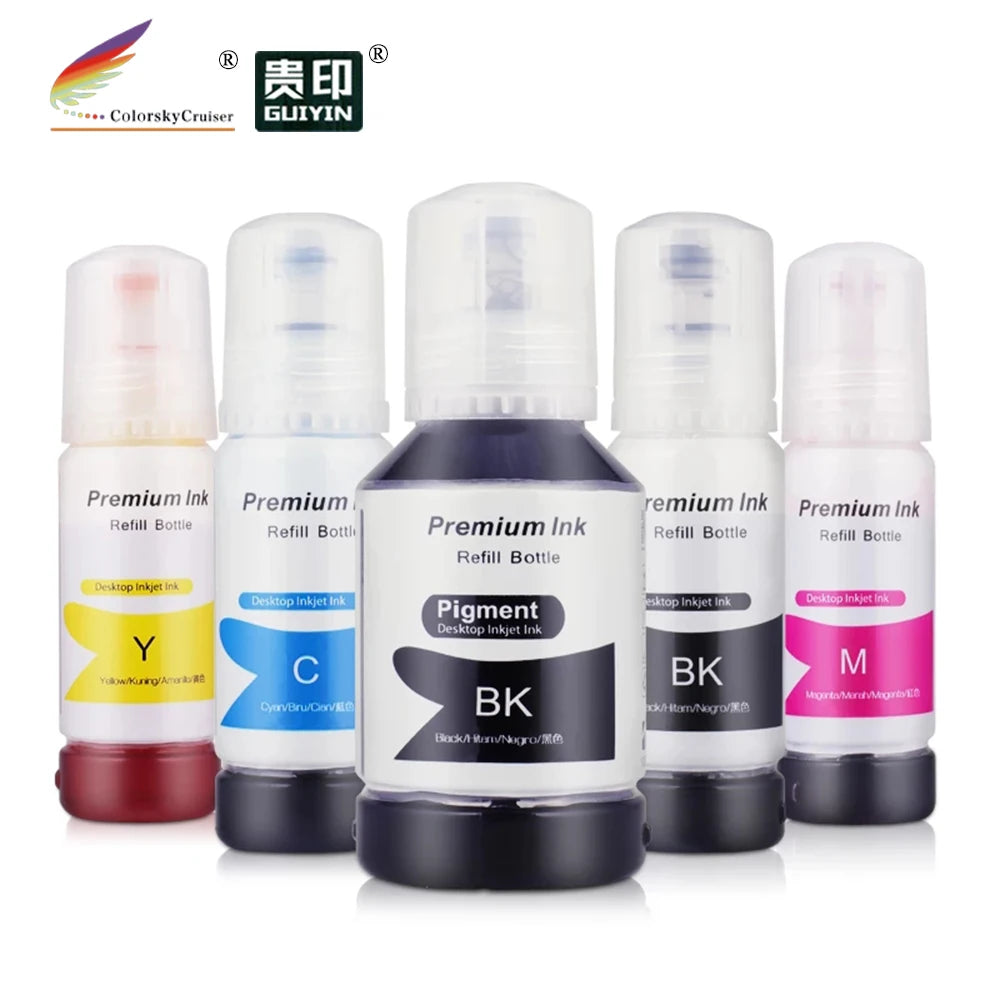 105106 Compatible Refill Ink 5-Pack for Epson 105 106 512 T512 for EcoTank ET-7700 ET-7750 L7160 L7180 L7188 Printer BK/PBK/CMY