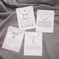 Wholesale Popular Lucky Best Wishe Card Gold Plated Gift Necklace Trendy Alloy Moon Star Pearl Tassel Collarbone Chain Necklaces