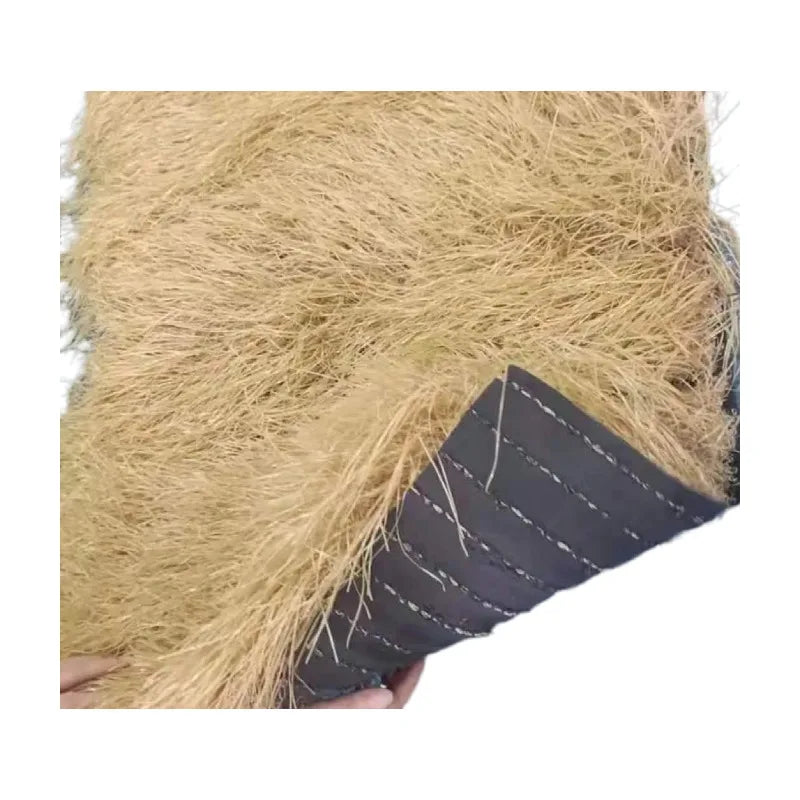 New Listing Traditional Korean PVC PE Fireproof Artificial Thatch Roof Beach Hut Grass Umbrella with Banana Leaf for Hotel Use