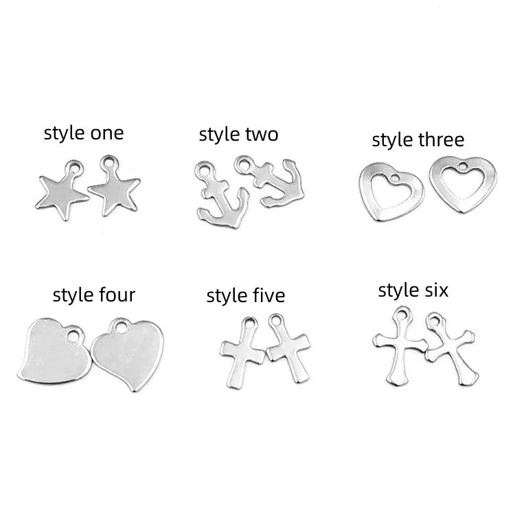 Wholesale Stainless Steel Multiple Style Peach Hollow Heart Cross Pendant for Jewelry Bracelet Necklace Accessories