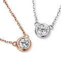 Jewelry Real 18k Solid Gold Round Circle 1 Carat Lab Diamond Round Pendant Set Trend Diamond Pendant Necklace MegaBDM