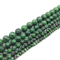 Natural Stone Good Quality Ruby Zoisite Emerald Agates Round Loose Beads 4 6 8 10 Mm Pick Size for Jewelry Making