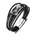 Trend Stainless Steel Magnetic Buckle Cross Shape 14K Gold Plated Punk Charm Bracelets Personalized Gift Jewelry Men