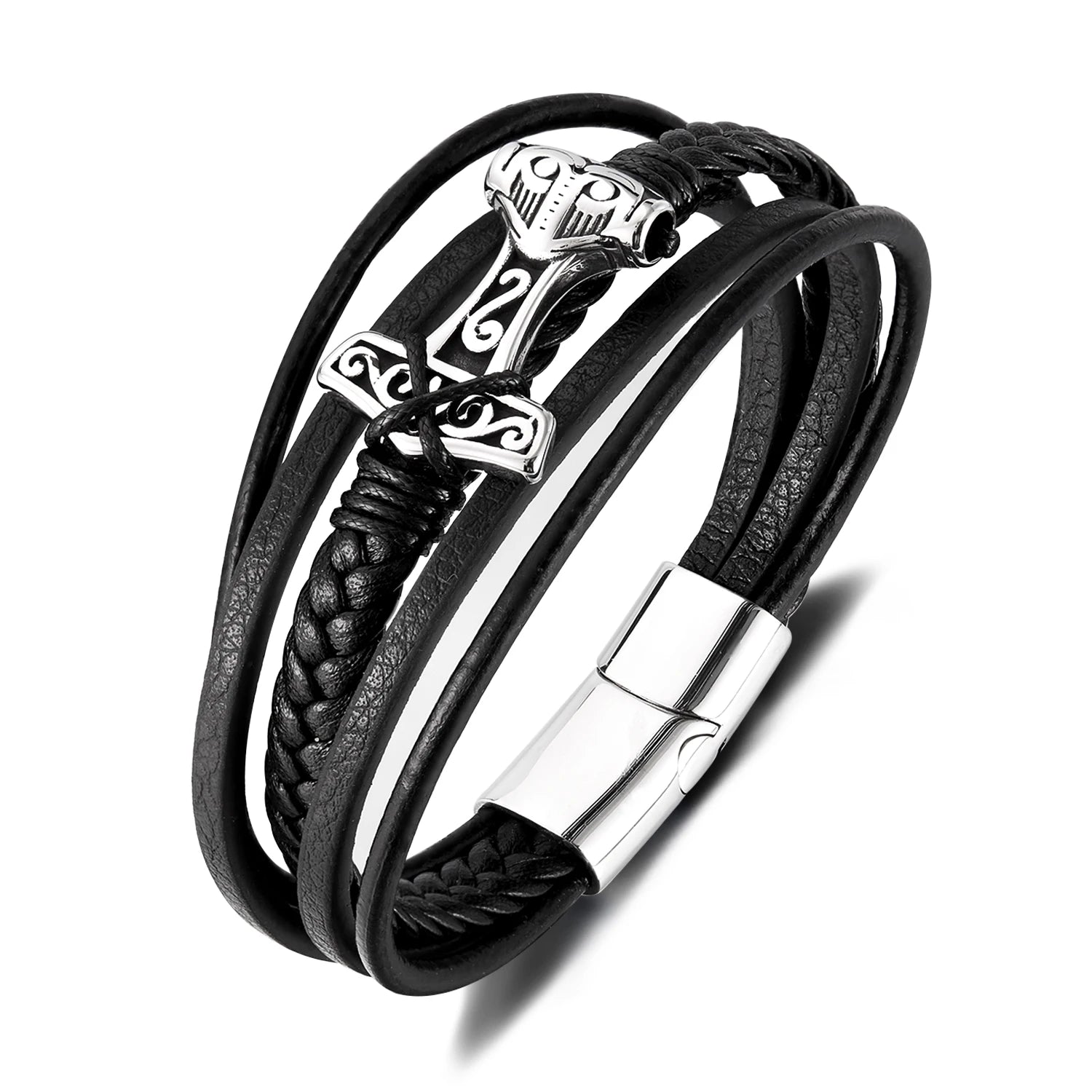 Trend Stainless Steel Magnetic Buckle Cross Shape 14K Gold Plated Punk Charm Bracelets Personalized Gift Jewelry Men