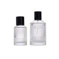 Luxury Round Shape 30ml 100ml Ribbed Label Clear Spray Perfume Glass Bottle with Manual Cap