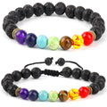 2pcs/set Yoga Bracelet Classic Jewelry  7 Chakra Stone Beaded Bracelets  Meditation Relax Anxiety Bangle