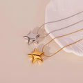 Minimalist 18K Gold PVD Plating Stainless Steel Star Charm Pendant High Polishing  Necklace Waterproof Hypoallergenic