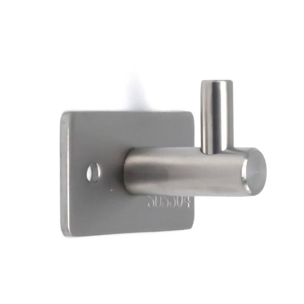 Modern Stainless Steel Wall Mounted Bathroom Clothes Robe Hook with Brushed Nickel Finish and Easy Installation