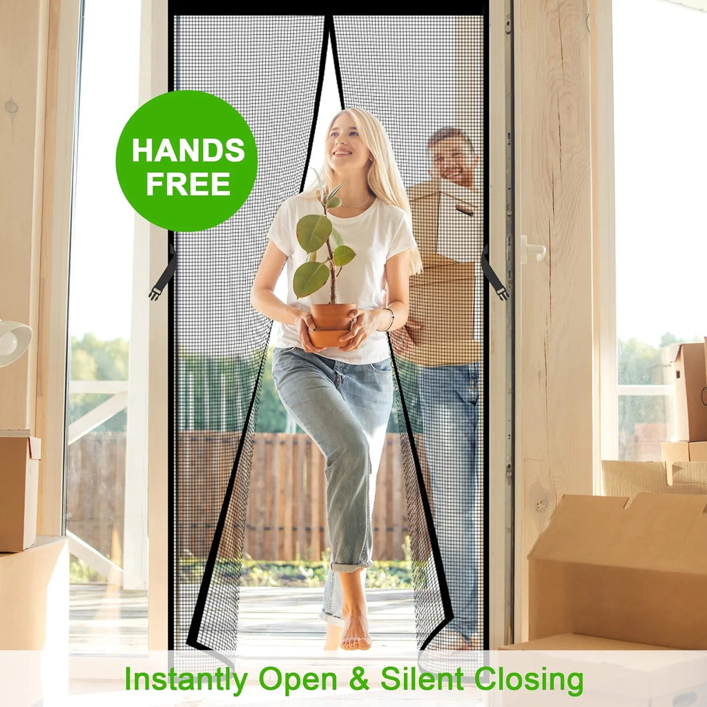 Magnetic Mosquito Screen Curtain Fiberglass Soft Door Mesh Magnet Insect Net Curtains Polyester Screening Black Glass Fiber Net