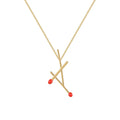 Original Design 18K Gold Plated Brass Jewelry Matchstick Necklace for Women Gold Color Gift Necklaces P223353