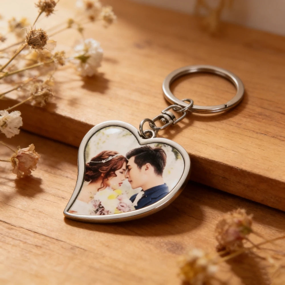 Double-sided Promotional Craft Gifts Keychain Blank Heart Keychains Sublimation Metal Keychains