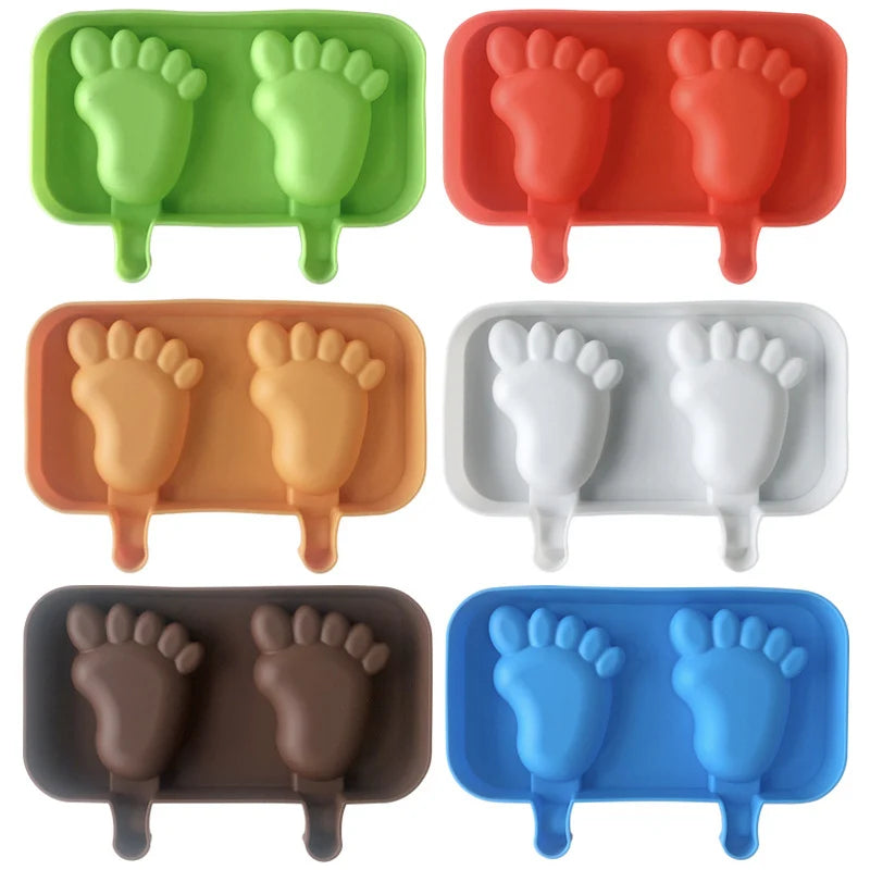 Early Riser DIY Multicolor Cute Foot Ice Cream Mold Reusable Foot Popsicle Silicone Moulds Ice Cream Pop Moulds Kitchen Toys