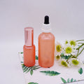 Luxury pink 100ml 30ml Round Red Oil Essence Dropper Bottle