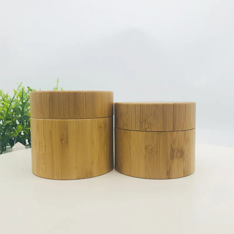 Luxury Eco Friendly 50g 100g 200g 250g Empty Cosmetic Bamboo Jar Wooden Container with pp Inner