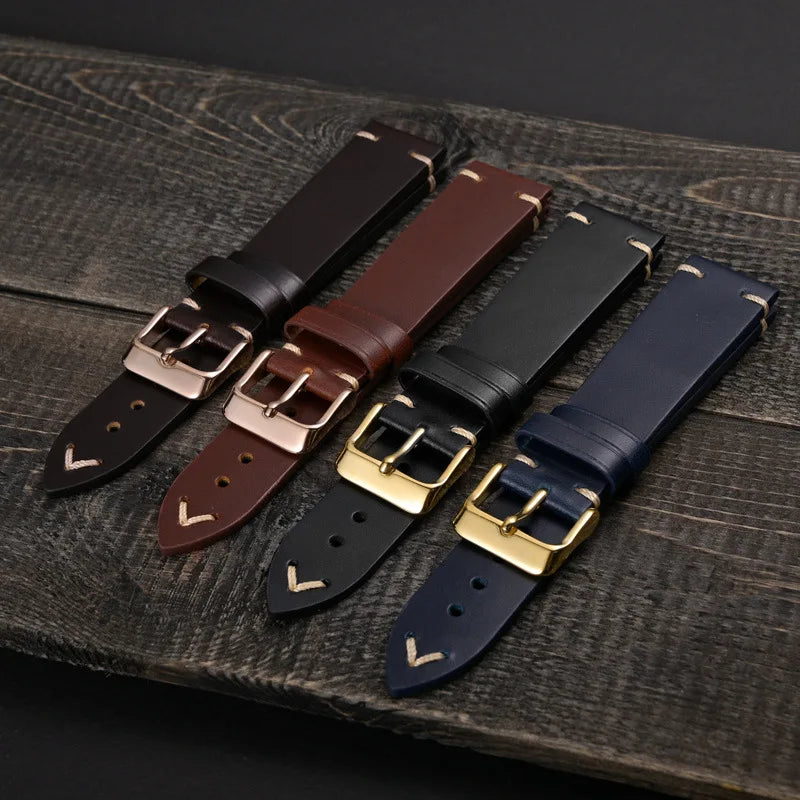 Free Sample Factory Cheap Price Breathable and Antiperspirant Watch Strap Genuine Leather Watch Band for Samsung Watch Iwatch