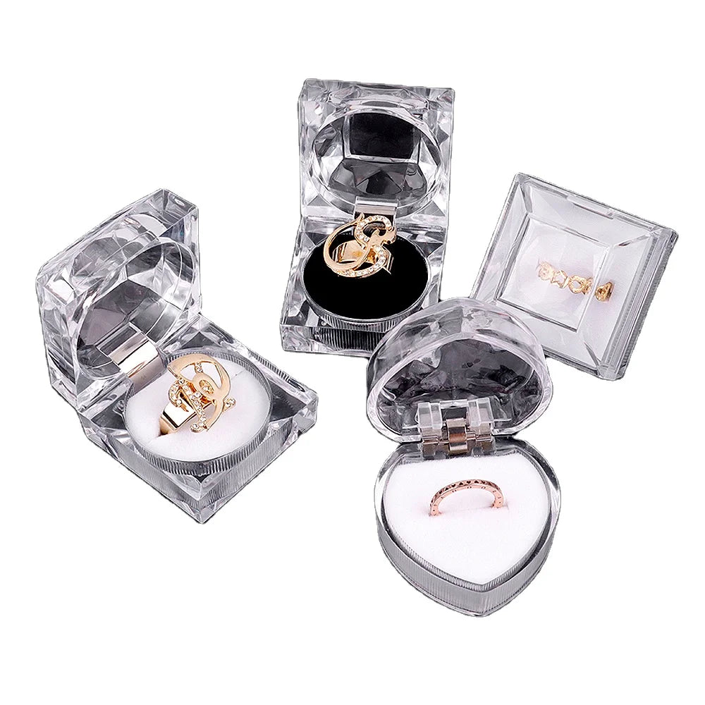 Manufacturers Clear Plastic Acrylic Transparent Jewelry Box Engagement Jewelry Packing Ring Bracelet Box