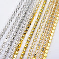 New Round Crystal Rhinestone Gold Base Claw Chain Sewing Cup Chains Trim DIY Garment Accessories