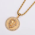 Custom Waterproof 316L Stainless Steel Mens Iced Out Hip Hop Jewelry Coin Pendant lion