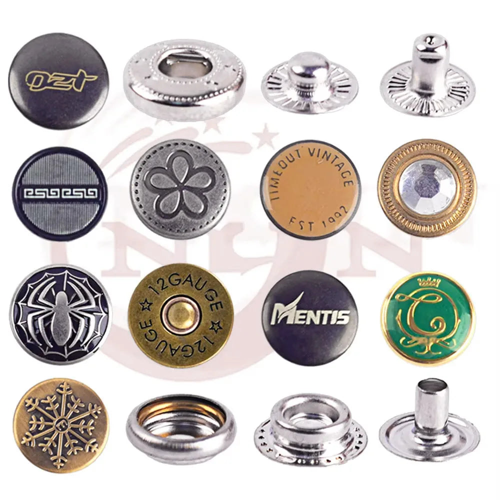 High Quality Solid Brass Spring Snap Metal Fasteners Heavy Duty Button for Jacket Leather Craft