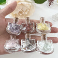 New Arrival Natural Crystal Chip Glass Bottle Cat Head Ghost Head Glass Quartz Gravel Bottle for Gift