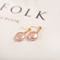 Wholesale 14k Gold Filled Large Irregular Baroque Freshwater Pearl Stud Earrings Women's Fashion Drop Hanging Studs