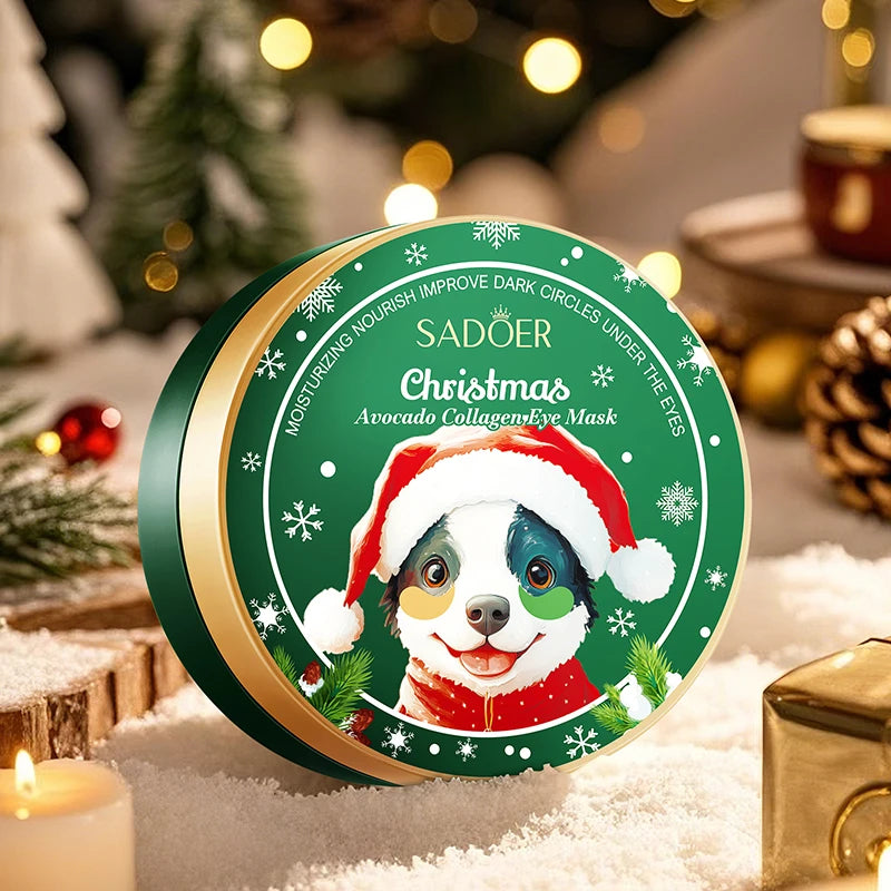 Private Label SADOER Custom Christmas Gift Crystal Collagen Eye Patch for Remover Dark Circles
