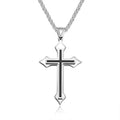 Personal Stainless Steel Cross Drops Pendant Necklace Stylish Red Diamond Wing Necklace for Women Men Accessories Gifts