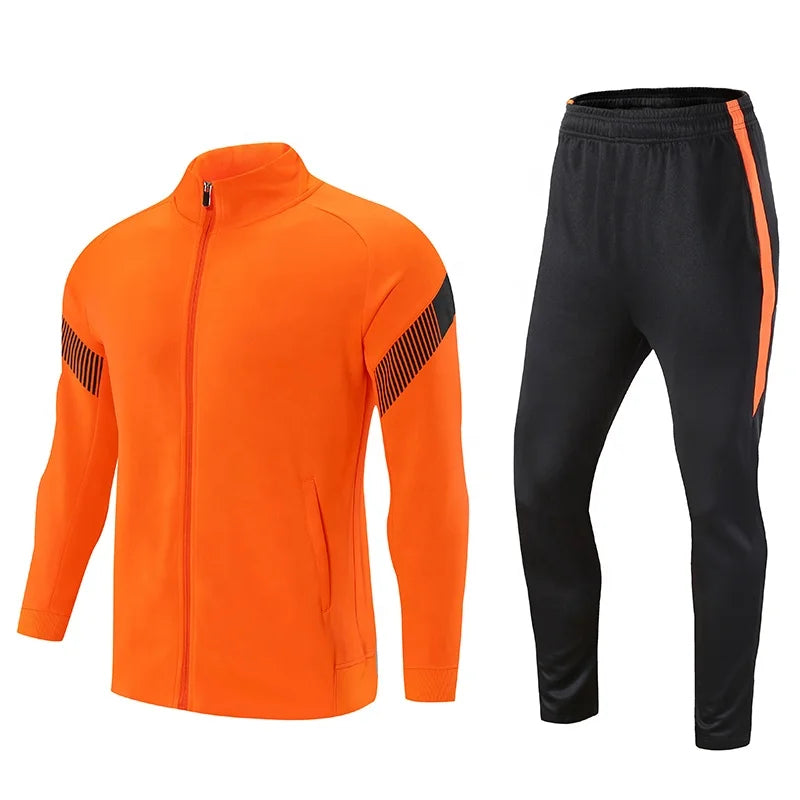 Hot Sale New Style Blank 2 Pieces Jacket Outdoor Men Tracksuit  Joggers Suits Jumpsuit Set Gym Wear