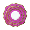 Nordic Style Gold Rimmed Ceramic Charger Plate Multi-layer Fancy Dessert Dishes for Cake Snack for Wedding Parties and Hotels