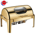 Kitchen Equipment Buffet Dishes Stainless Steel Food Warmer Double Pans Chafing Dish Buffet Food Warmer 9l Roll Top Chafing Dish