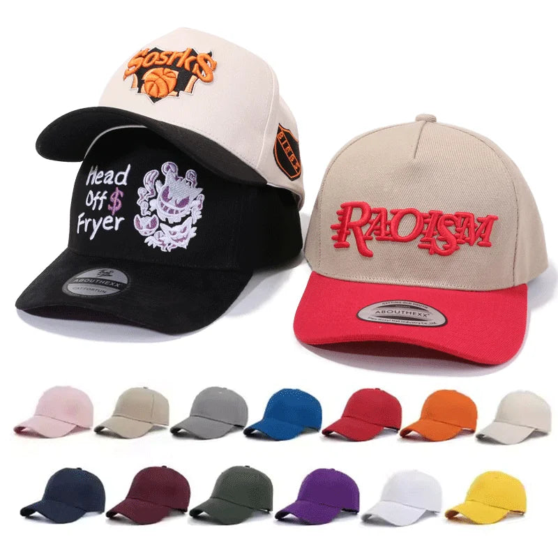 Wholesale Custom Your Logo 5 Panel Baseball Cap Curved Brim Snapback Caps Original Hat Design by Club