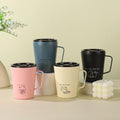 Custom Cartoon Double Wall Vacuum Insulated Stainless Steel Tumbler for Coffee Milk Tea Water with Handle for Home Office Use