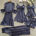 Hot New Retail Products Four Pieces Sets Women Summer Homewear Bridal Robe Silk Bathrobe Robes Women
