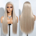 Raw Hair Ash Blonde HD Balayage Wig Silky Straight Invisible Transparent for Baby Hair Single Knot Glueless Front Wigs for