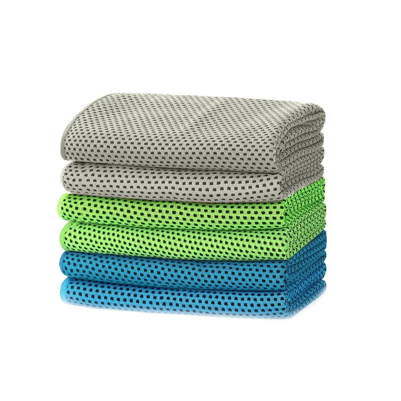 Manufacturer Wholesale Customized Logo Microfiber Cooling Sports Towel Lightweight and Fast Dry Woven Polyester
