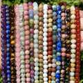 Wholesale Tiger Eye Lapis Lazuli Rose Quartz Amethyst Natural Stone Loose Black Bracelets Necklace DIY Jewelry Making-4mm 10mm
