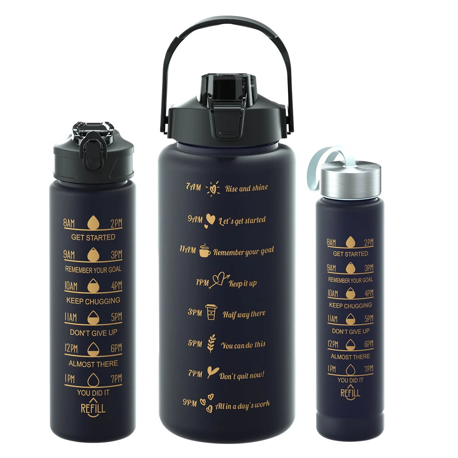 Motivational Plastic Water Bottle With Customized Logo Best Selling Products Tomatodos 500ml 700ml 2000ml 3 in 1 Set Bottle