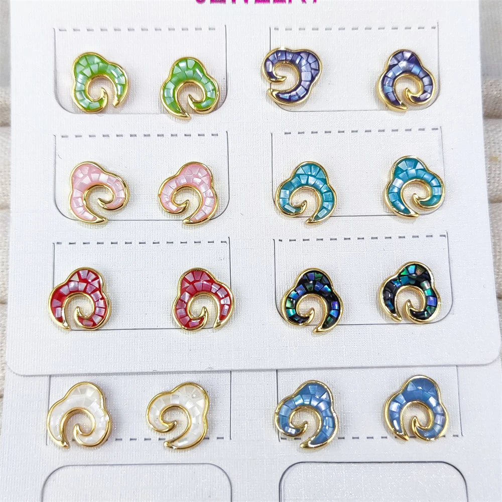 S925 Sterling Silver Xiangyun Earrings Antique Fashion Luxury Design Summer Clouds Earrings Natural Shell Luck Stud for Women