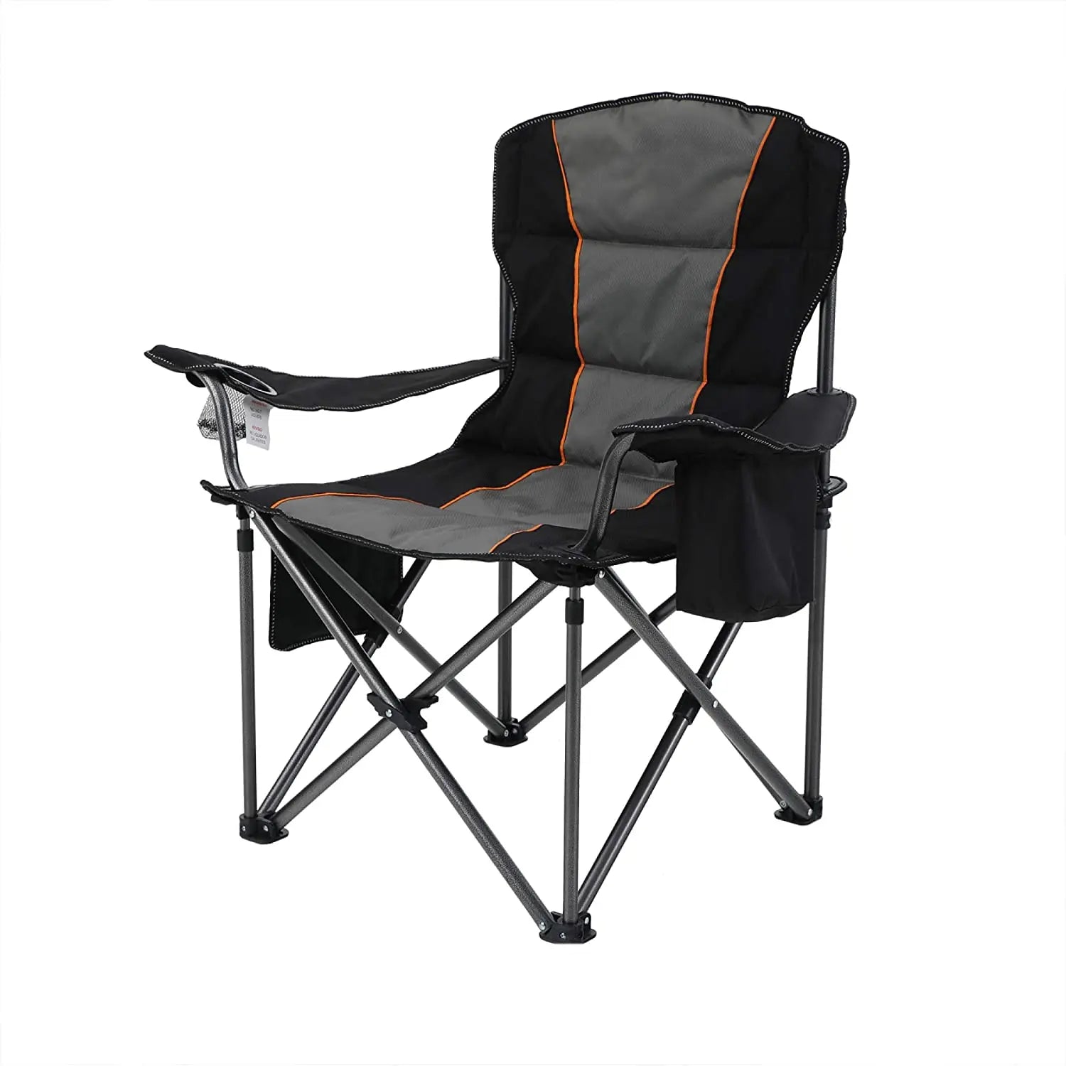 Heavy Duty Outdoor Camping Equipment Metal Folding Chair with Cooler Bag & Cup Holder for School Trips Fishing Beach Caravan