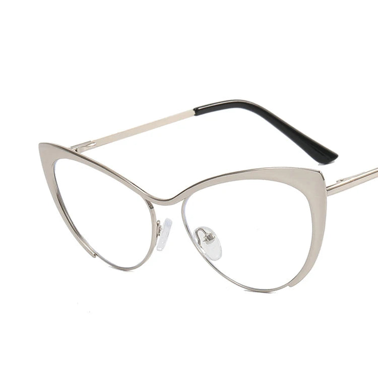 2024 New Women Metal Optical Eyeglasses Frames Designer Sunglasses Cat Eye Blue Light Blocking Glasses