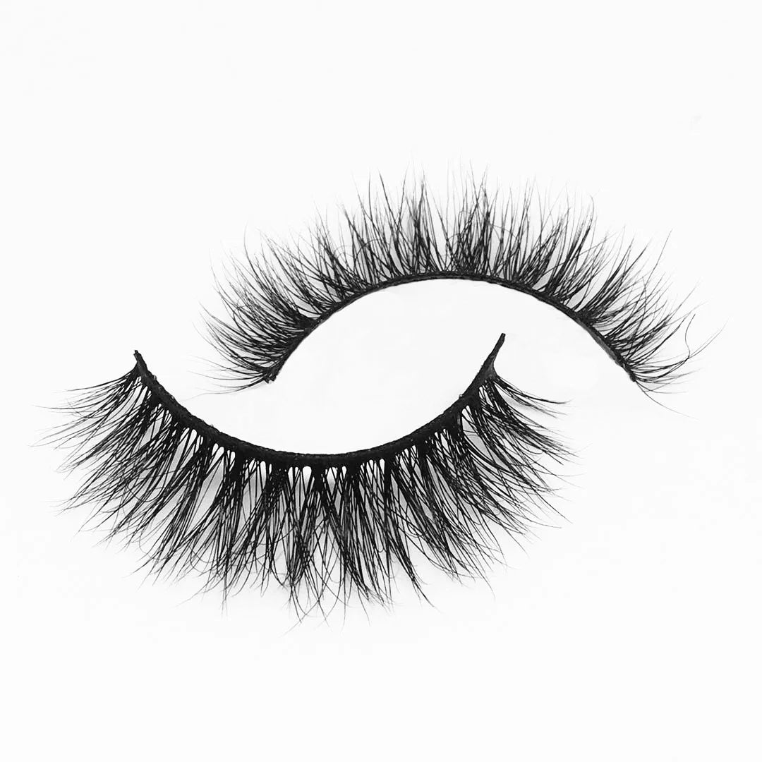 M094 D Curl 15mm Fox Cat Eyelash Extensions Deep Wink Winged Custom Packaging Box Russian Strip Lash Faux Mink Fur Material