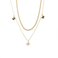 Stainless Steel Charm Double Layered Butterfly Bracelet Gold Plating Shell Stars Designer Bracelet Women Jewelry Sets