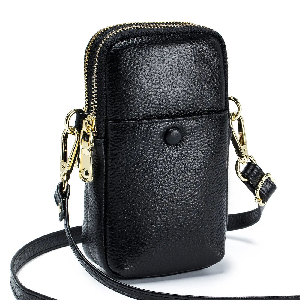 Small Crossbody Shoulder Phone Purse Bags Genuine Leathermobile Phone Bags Lady Crossbody Bag Leather Cell Phone Purse Wallet