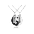2 Pcs/set Charm Best Friends Ying Yang Pendants Necklaces for Women Girls BFF Friendship Silver Color Taiji Round Necklaces