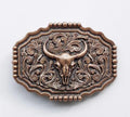 Direct Factory Customized Zinc Alloy 40mm 3D Bull Head Western Name Plate Belt Buckle