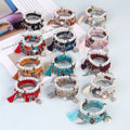 Popular Design Fashion Boho Macrame Stretch Jewelry Wood Beaded Love Women Bracelets Custom for Party