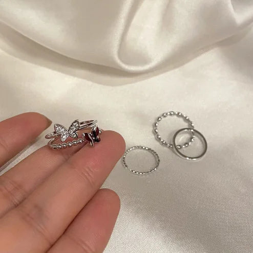 Butterfly Ring Female New Fashion Design Sense Resizable Index Finger Ring